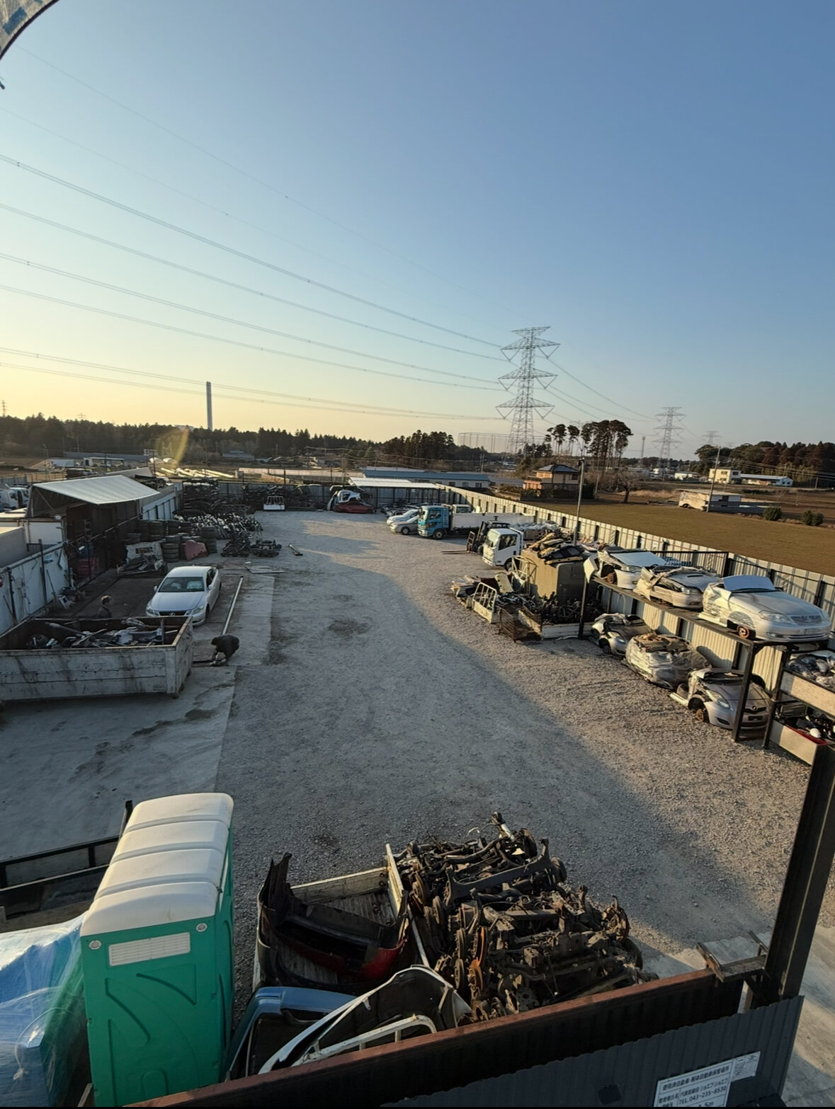 Chiba Logistics & Industrial Yard — elevated view of vehicles and equipment in the yard